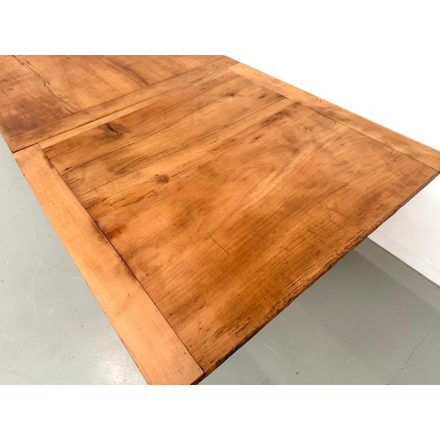 Brown Large Extendable Farmhouse Table in Cherry Wood, 1890s For Sale - Image 8 of 18