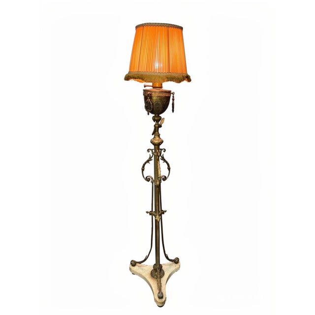 Gold Napoleon III Floor Lamp in Brass For Sale - Image 8 of 8