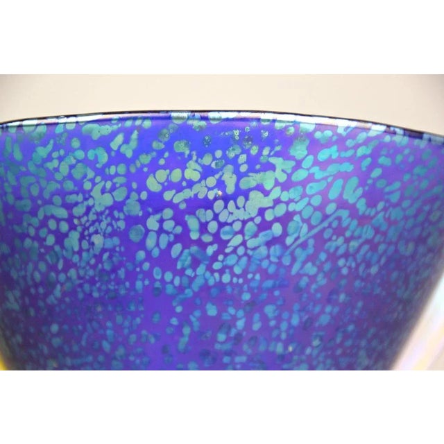 Glass Blue Glass Bowl by Marie Kirschner for Johann Loetz Witwe, 1936 For Sale - Image 7 of 16