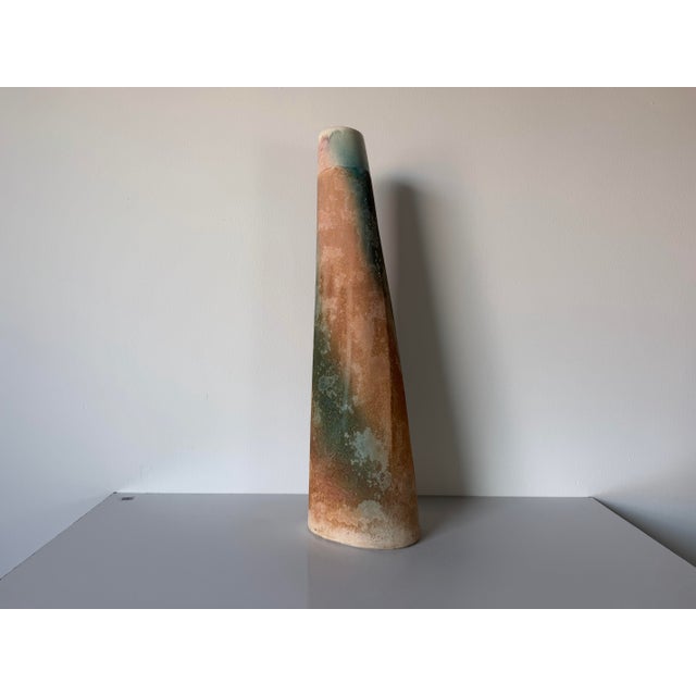 Mid-Century Modern 1980s Vintage Tony Evans Raku Studio Pottery Tall Vase For Sale - Image 3 of 12