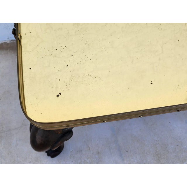 Brown Brass Tray Table Venetian Mid Century For Sale - Image 8 of 11