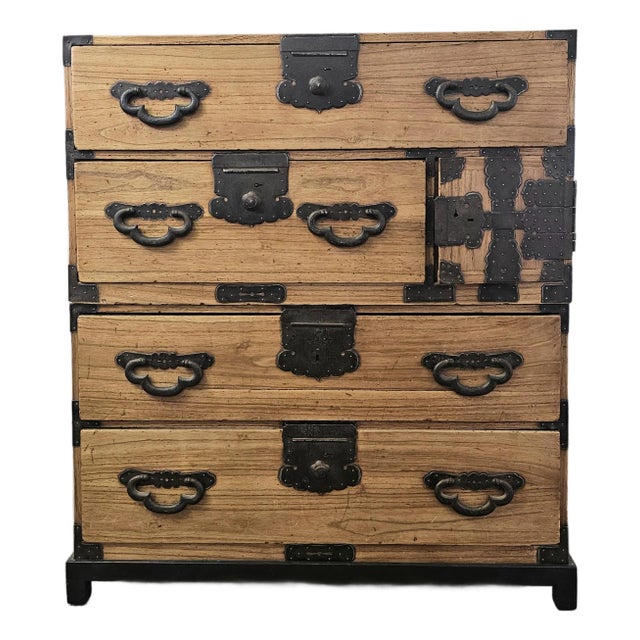 Taishō to Early Shōwa Period Japanese Sendai Tansu Chest With Iron Hardware For Sale