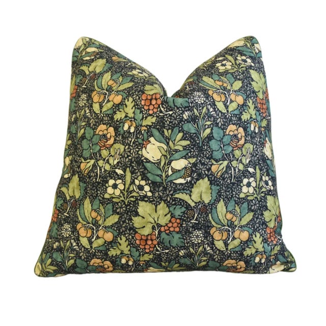 Green G P & J Baker Lush Meadow & Fruit Botanical Feather/Down Pillow 20" Square For Sale - Image 8 of 8