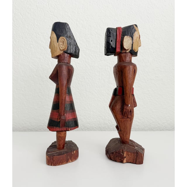 Vintage Wood Figures, Kutu Island, Micronesia - A Pair For Sale In Sacramento - Image 6 of 10