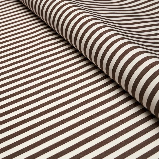 Contemporary Sample - Schumacher Brigitte Stripe Fabric in Brown For Sale - Image 3 of 3