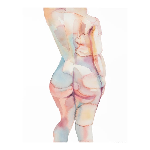 "Nude No. 121" Contemporary Original Nude Figure Watercolor Painting by Elizabeth Becker For Sale