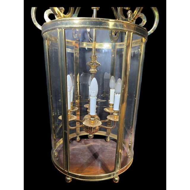 Gold Large Decorative Gilt Bronze Lantern, 1950s For Sale - Image 8 of 15