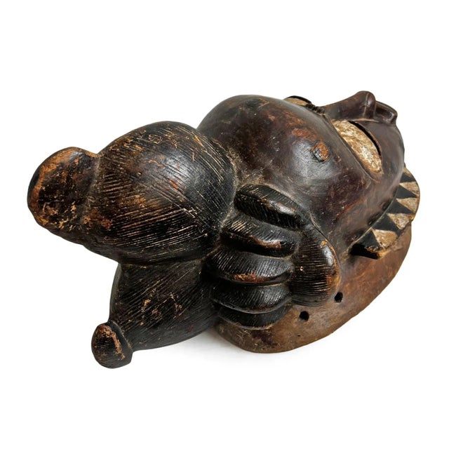 Antique Baule Mask on Stand For Sale - Image 9 of 12