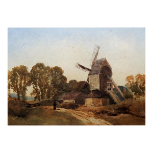 Early 20th Century English Mill Watercolor Painting