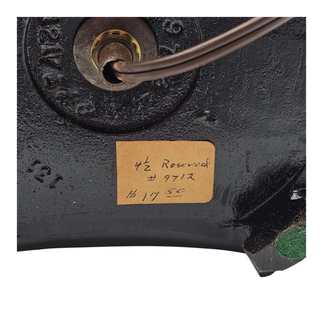 Vintage Chinese Famille Noir Hand Painted Porcelain Lamp With Birds and Peony Motif For Sale - Image 11 of 11