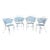 Mid Century Vintage Set of Four Wrought Iron Garden Chairs For Sale