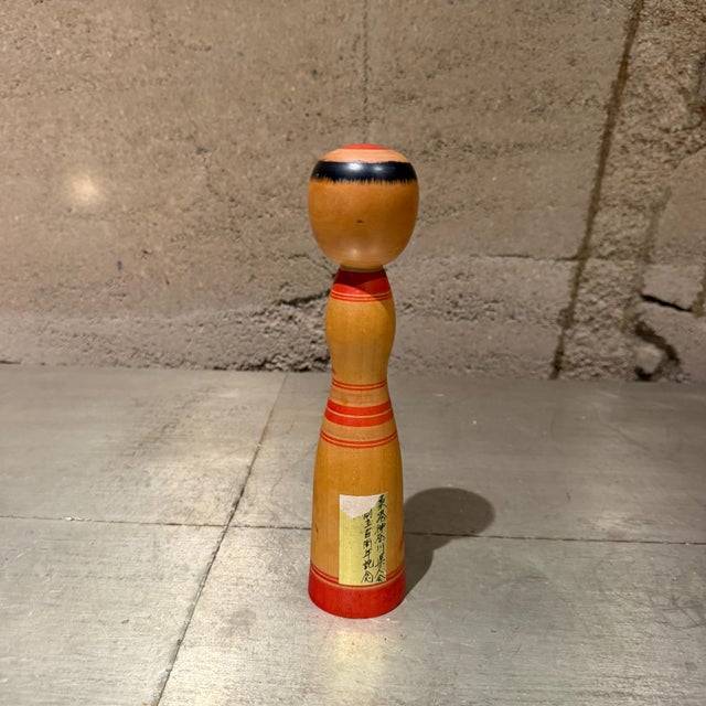 1960s Traditional Japanese Kokeshi Doll Signed, Mid Century Modern Japan For Sale - Image 5 of 10