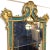 Wood Large Italian Rococo Revival Pine Gilt and Green Painted Wall Mirror For Sale - Image 7 of 12