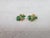 Emerald Cluster Floral Earrings 14k Yellow Gold, 2 Pieces For Sale - Image 4 of 5