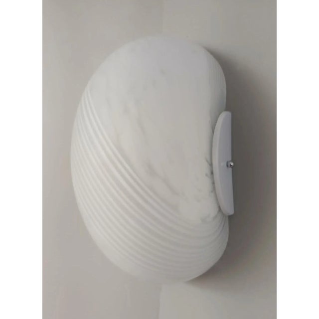 Italian 1970s Milky White Murano Sconces, a Pair For Sale - Image 3 of 10