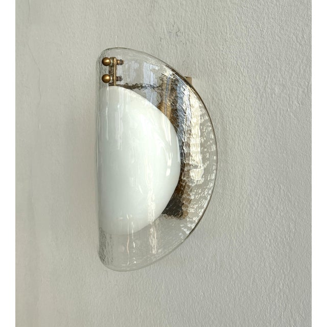 Mid-Century Modern Italian Murano Glass Wall Sconces, 1970s, Set of 2 For Sale - Image 9 of 16