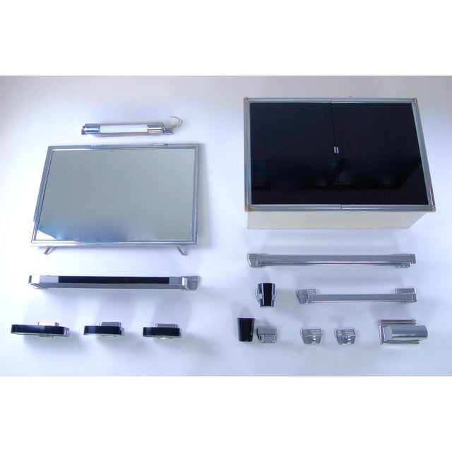 Beautiful bathroom coordinated brand EP Milano, dating back to the 40s. Mirror and cabinet were designed to be recessed...