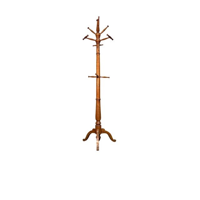 Cherrywood Standing Coat Rack For Sale - Image 4 of 4