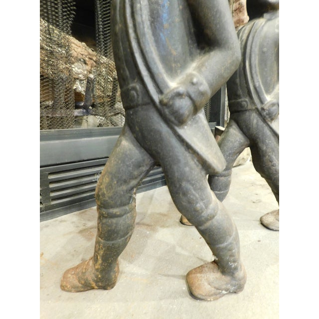 Pair of Hessian Soldier Cast Iron Fireplace Andirons 18th Century For Sale - Image 11 of 17