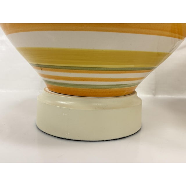 A Pair of Vintage 1960s Striped Ceramic Table Lamps by Remains Lighting For Sale - Image 17 of 18