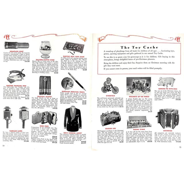 [32] pp. Abercrombie & Fitch 1938 9 7/8" x 7 3/4" Cover artwork by H. Vincentini *vertical crease and dog ear fold to...