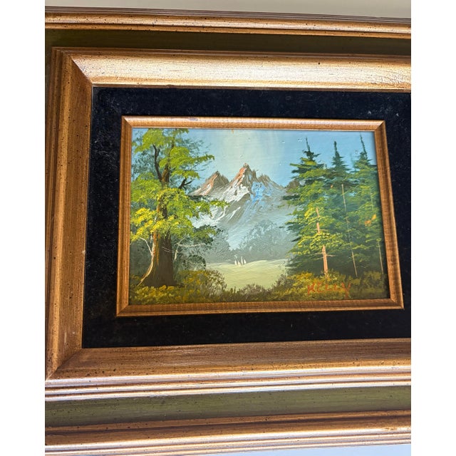GORGEOUS VINTAGE ALPINE LANDSCAPE OIL PAINTING Add the perfect touch of vintage cabin core or mid-century style to your...
