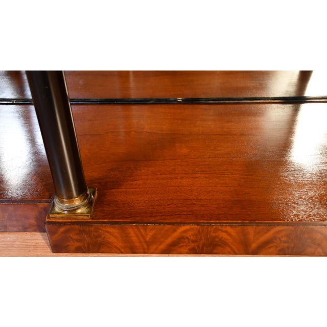 1920s Antique French Empire Flame Mahogany Mirror Back Console Table For Sale - Image 13 of 18
