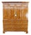 Antique English George II Style Oyster Burl Yew Cabinet on Chest Linen Press 80" For Sale