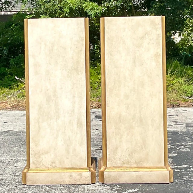 Vintage Regency Gilt Tipped Gessoed Pedestals - a Pair For Sale - Image 13 of 13