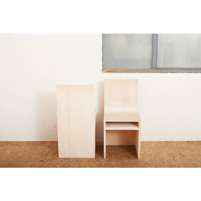 Chairs in Wood Construction with Shelf and White Stained by Felice Dittli, 2006, Set of 2 For Sale - Image 12 of 13