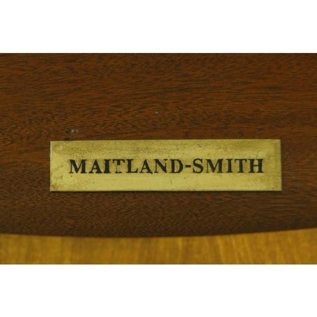 Maitland Smith Large Demi Lune Mahogany 1 Drawer Console Table For Sale - Image 10 of 11