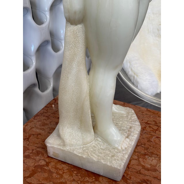 1980s Felipe Castaneda White Onyx Life Size Sculpture of a Nude Woman For Sale - Image 18 of 18