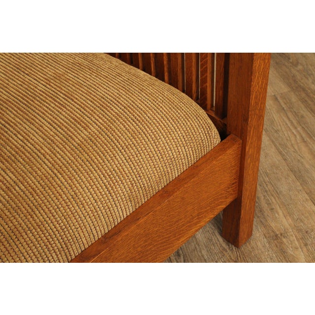 Stickley Stickley Mission Collection Oak Spindle Settle For Sale - Image 4 of 12