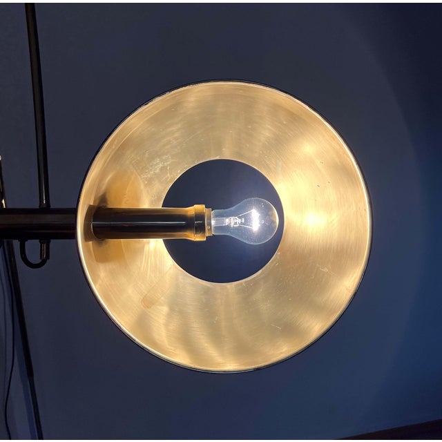 Metal Vintage Postmodern German Brass Early Boca Model Arc Floor Clamp Lamp by Florian Schulz, 1970s For Sale - Image 7 of 18