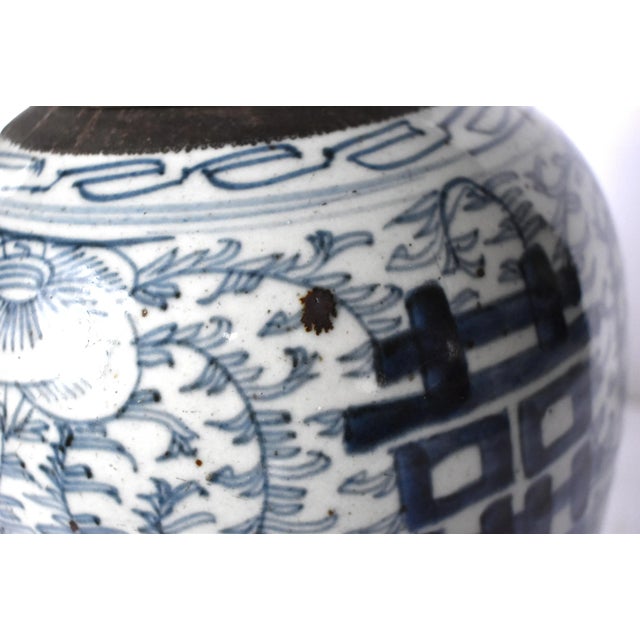 Antique Blue Underglaze Chinese Export Ginger Jar Lamp For Sale - Image 9 of 11