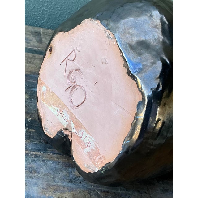 Vintage Boho Metallic Glazed Ceramic Torso Vase For Sale In West Palm - Image 6 of 8