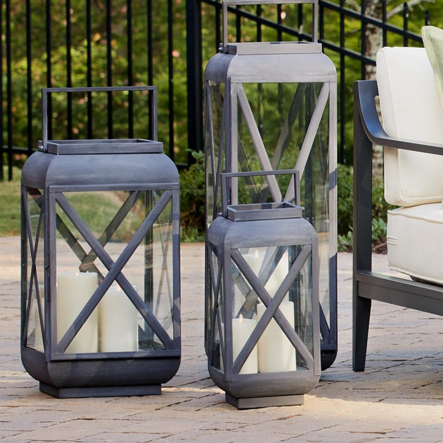 Metal Terrazza Outdoor Lantern Medium For Sale - Image 7 of 7