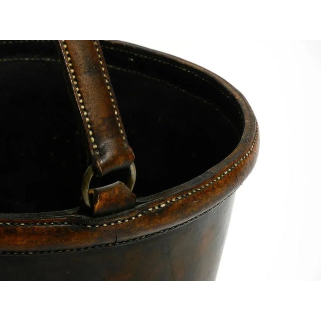 Large Mid-Century Modern Paper Basket in Cowhide, 1960s For Sale - Image 9 of 15