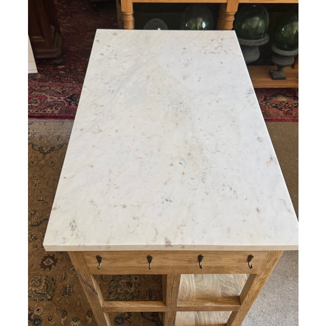 Large Marble Top Kitchen Island by Adoorne For Sale - Image 6 of 8