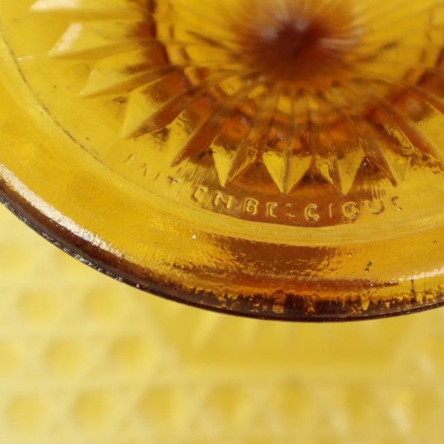 Art Deco Amber Cake Stand in Depression Glass For Sale - Image 13 of 16