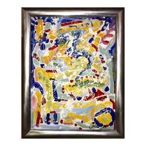 Abstract Oil on Canvas Painting by Colow B. Dated 1984