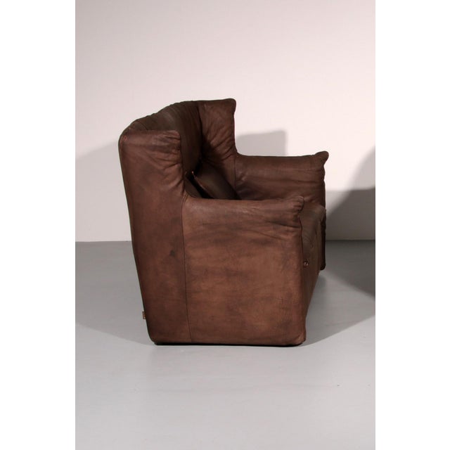 Montis Patinated Leather Sofa by Gerard Van Den Berg for Montis, Netherlands, 1970s For Sale - Image 4 of 15