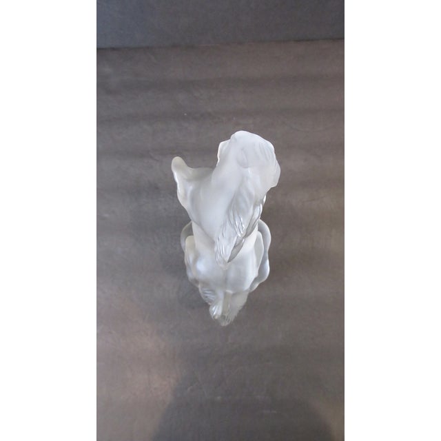 Mid 20th Century Mid 20th Century Vintage Bohemian Czech Curt Schlevogt Ingrid Frosted Glass Horse Figurine Statue For Sale - Image 5 of 8