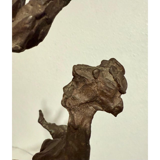 Chaim Gross, Chaim Gross Mid Century Mod Bronze Sculpture Balancing WPA Artist Mom and Child, 1969 For Sale - Image 9 of 17
