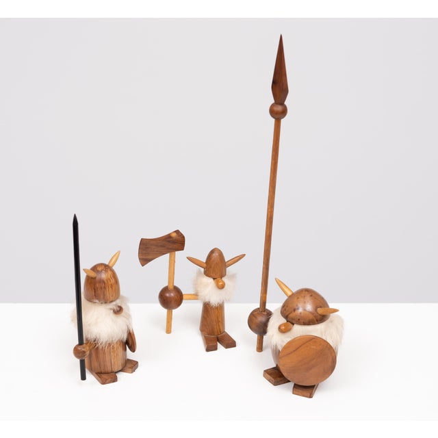 Teak Viking Figurines by Kay Bojesen, 1960s, Set of 3 For Sale - Image 9 of 10