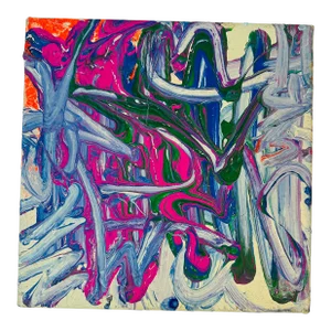 Vintage Abstract Painting on Canvas