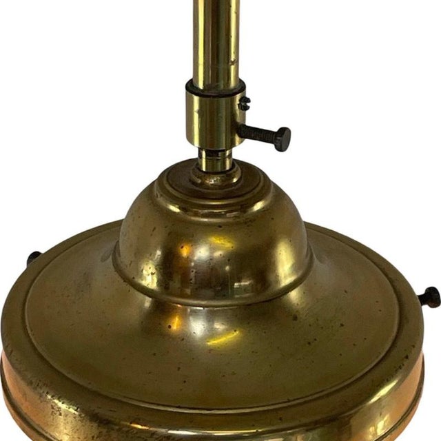 Very Large Art Deco Height Adjustable Pendant Lamp with Opaline Glass and Brass Framework For Sale - Image 5 of 10