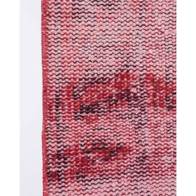 1970s Vintage Turkish Oushak Handmade Wool Cotton Red Area Rug For Sale - Image 10 of 11