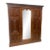 Large Antique Walnut Triple Wardrobe With Mirror Door 1910s For Sale