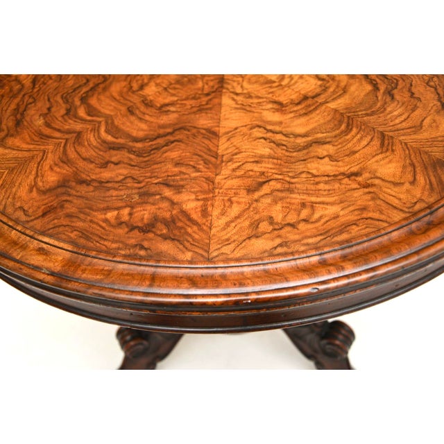 Mid 19th Century Antique Victorian Burr Walnut Occasional / Coffee Table, 1840 For Sale - Image 5 of 9